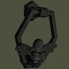 Door Knocker - Honeycomb Bee Ring (Black) BRASS051