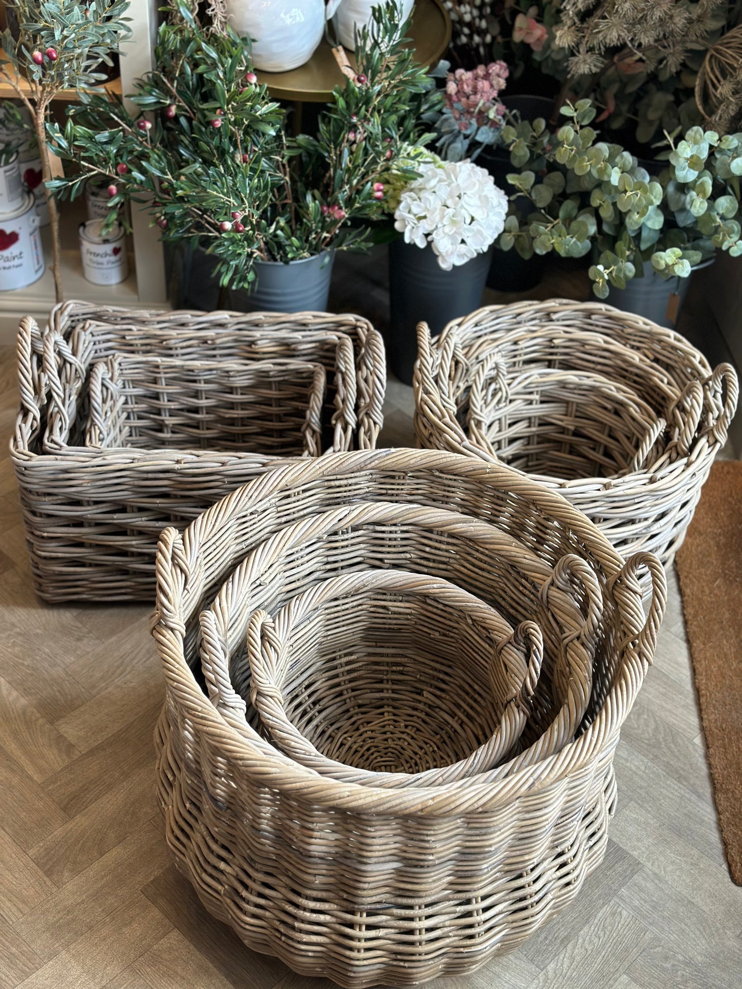 Kubu Round Rattan Belly Basket - Large