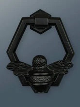 Door Knocker - Honeycomb Bee Ring (Black) BRASS051