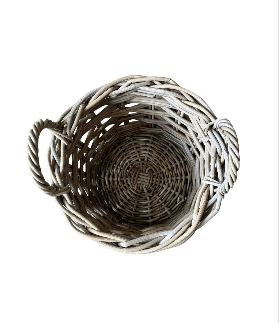 Kubu Round Rattan Lattice Basket - Small