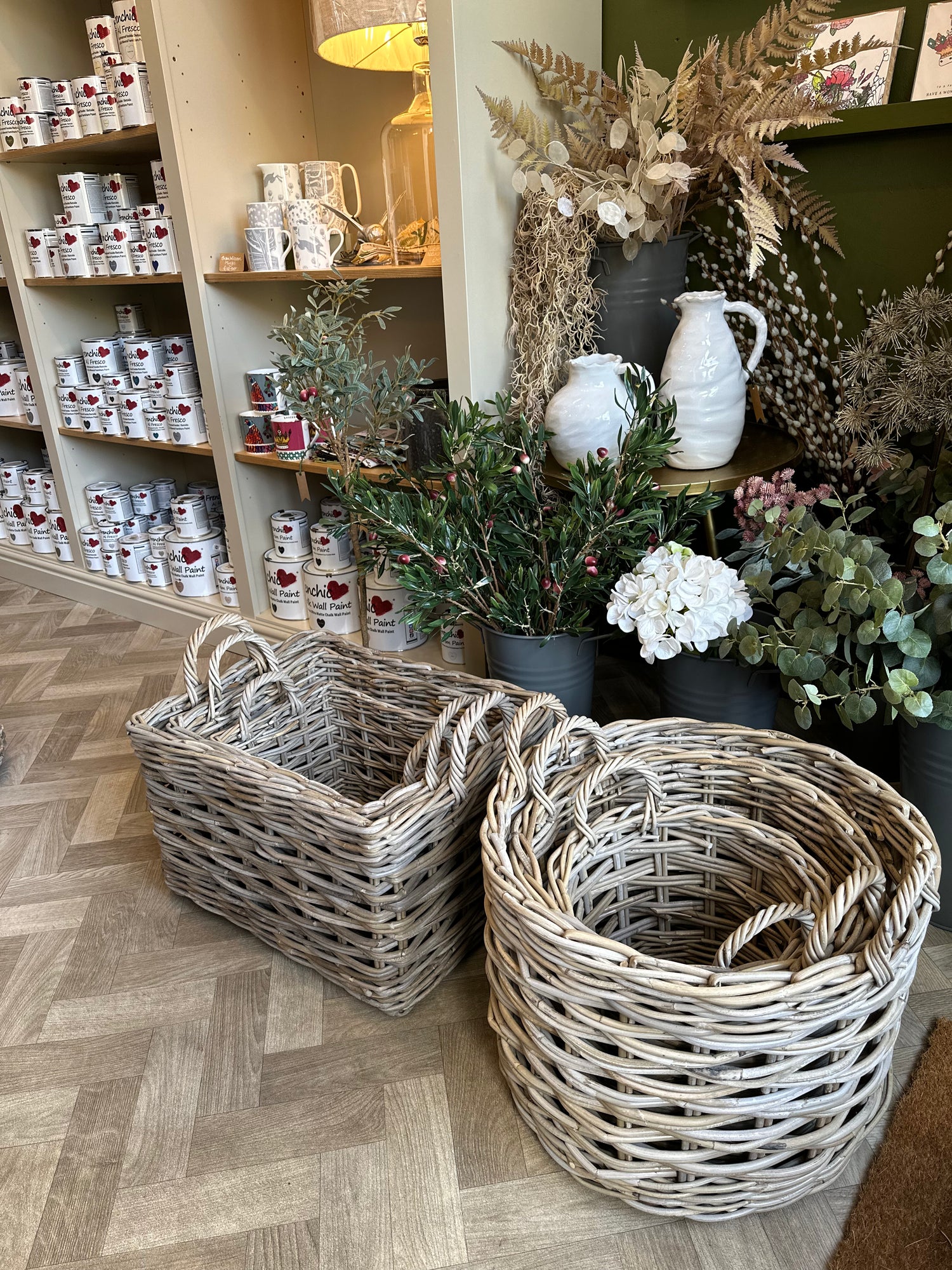 Kubu Round Rattan Lattice Basket - Small