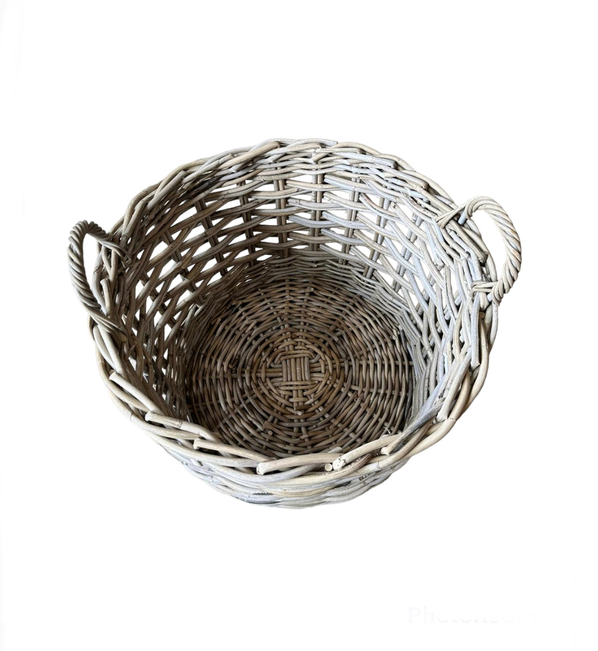 Kubu Round Rattan Lattice Basket - Large